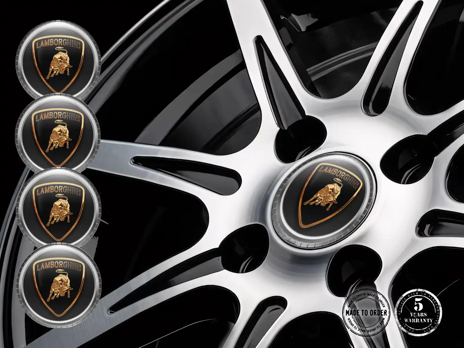 Lamborghini Emblemas de Rueda Estilo Etiquetas de Cúpula Alta Calidad